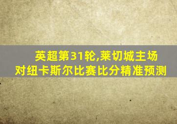 英超第31轮,莱切城主场对纽卡斯尔比赛比分精准预测